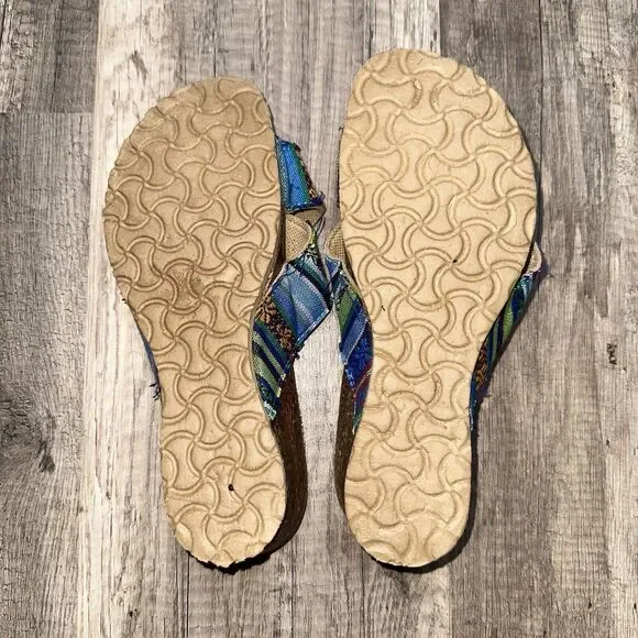 Muk Luk Women’s Slip On Multicolor Cork Sandals No Size - Picture 4 of 4